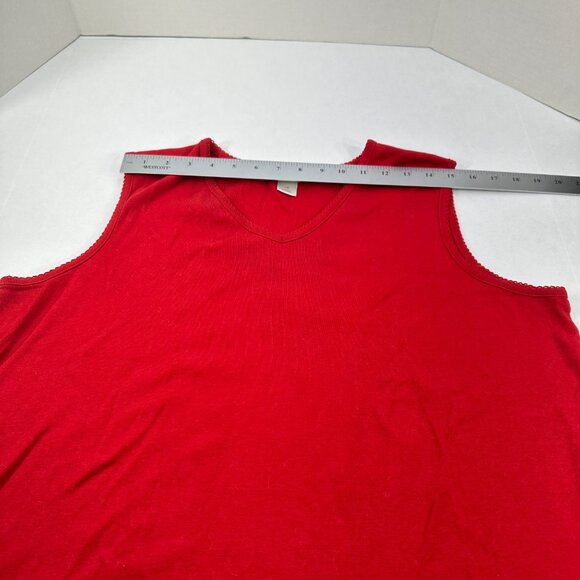 CJ Banks Women's Size 1X Top V-Neck Sleeveless Red Top Preowned - Picture 6 of 11
